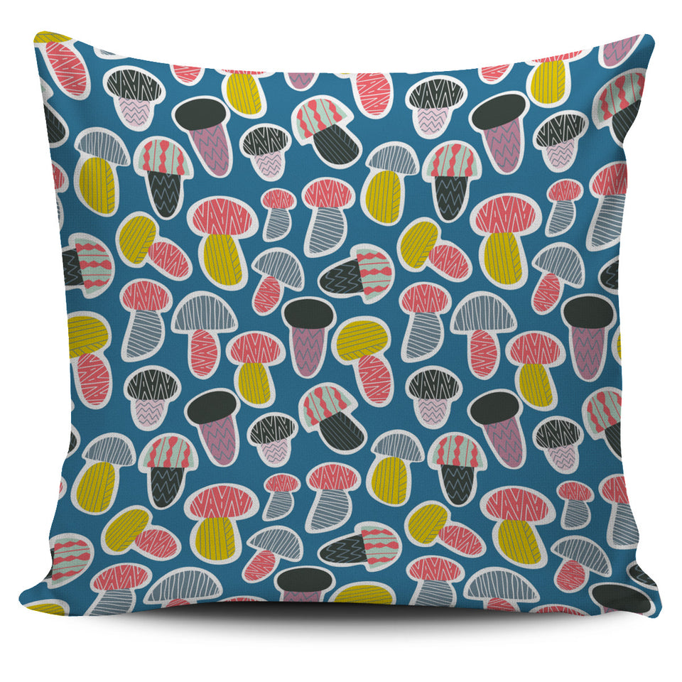 Colorful Mushroom Design Pattern Pillow Cover
