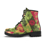 Cool Geometric Lime Pattern Leather Boots