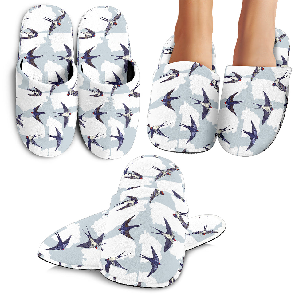 Swallow Pattern Print Design 05 Slippers