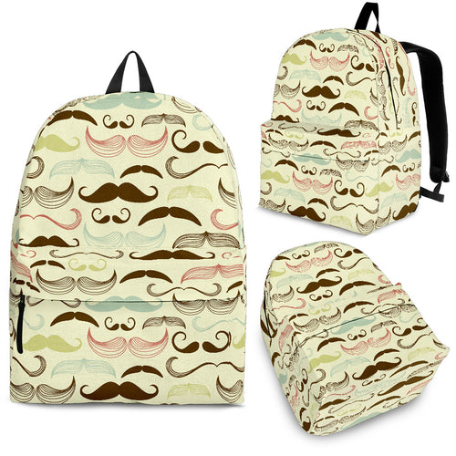 Mustache Beard Pattern Print Design 01 Backpack
