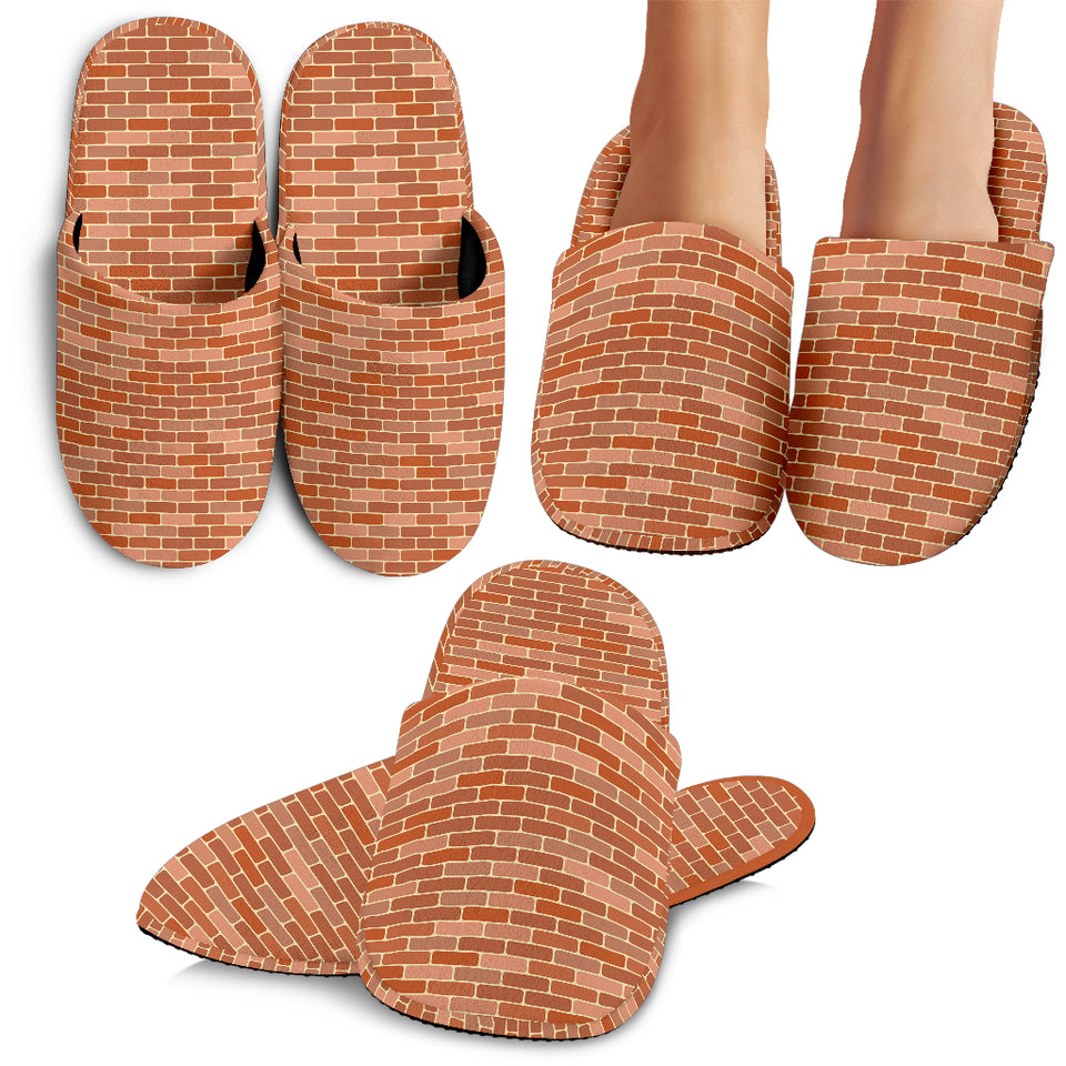 Brick Printed Pattern Print Design 02 Slippers