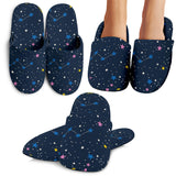 Space Pattern With Planets, Comets, Constellations And Stars Slippers
