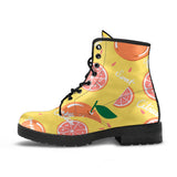 Grapefruit Yellow Background Leather Boots