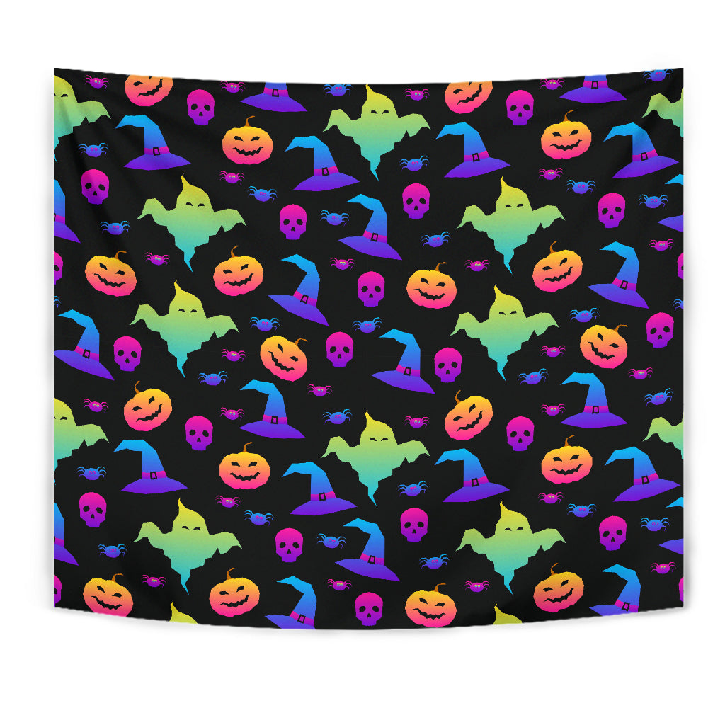 Colorful Halloween Background Wall Tapestry