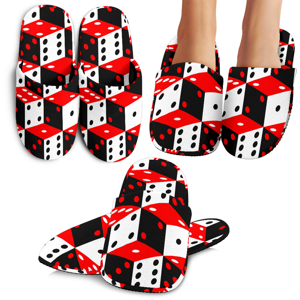 Dice Pattern Print Design 02 Slippers