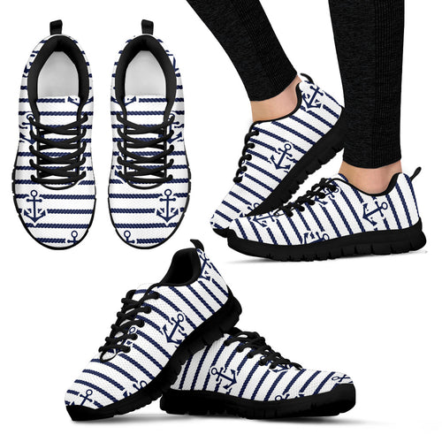 Anchor Rope Nautical  Pattern Women'S Sneaker Shoes