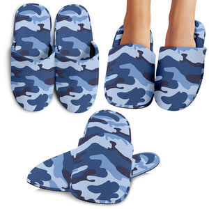 Blue Camo Camouflage Pattern Slippers