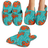 Octopus Turquoise Background Slippers