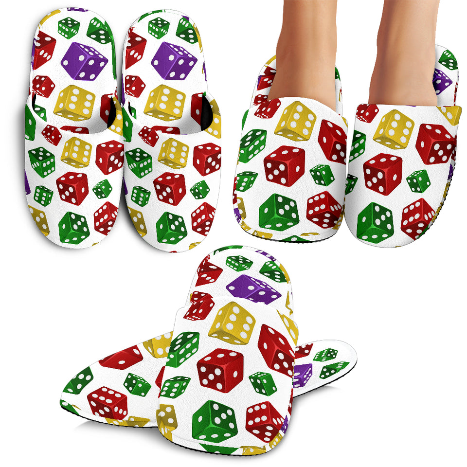 Dice Pattern Print Design 03 Slippers