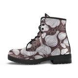 Garlic Bulb Dark Background Leather Boots