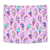 Cute Ice Cream Cone Animal Pattern Wall Tapestry