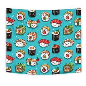 Cute Sushi Pattern Wall Tapestry