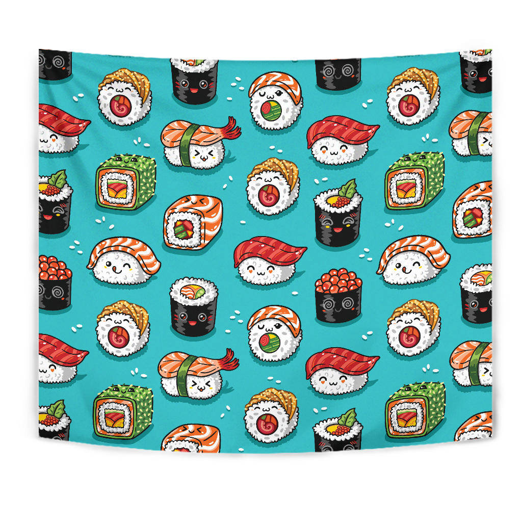Cute Sushi Pattern Wall Tapestry
