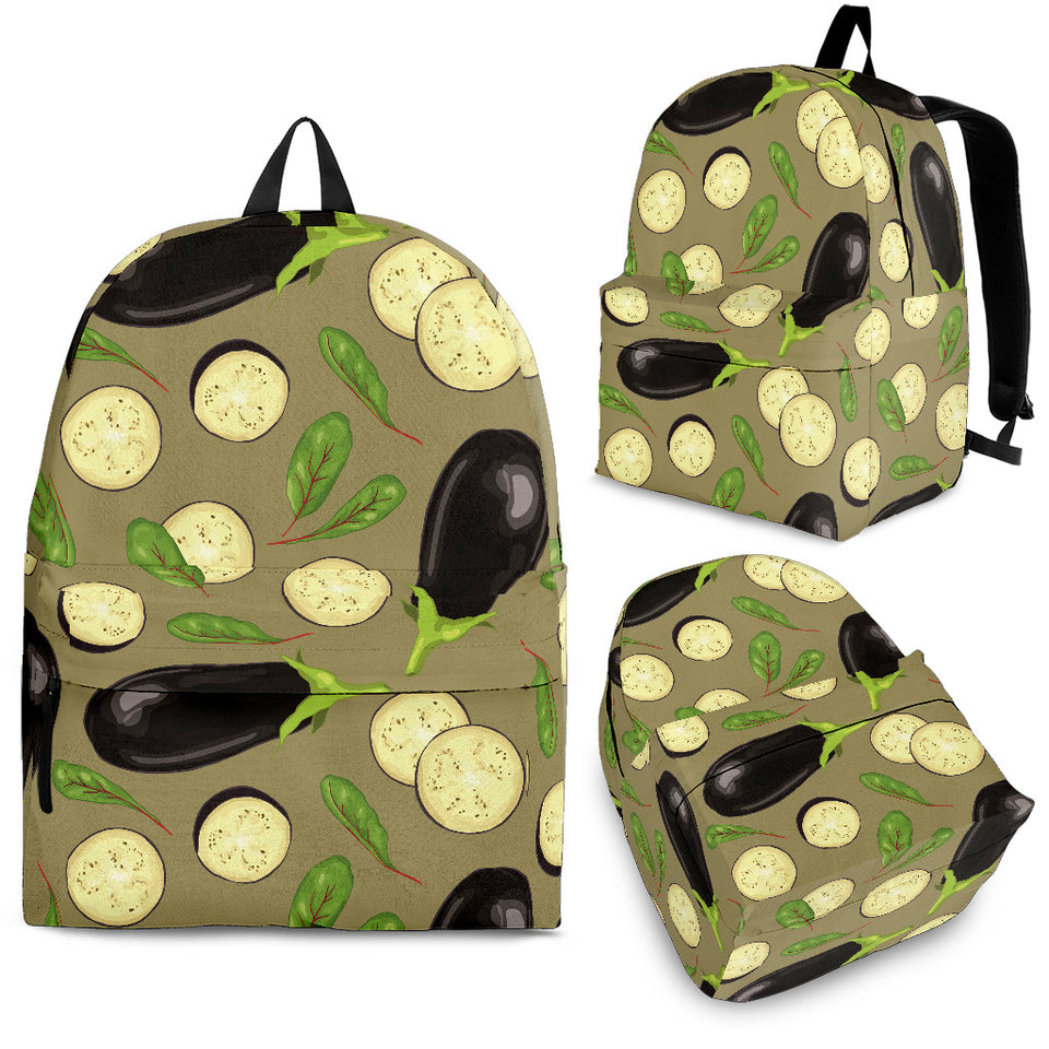 Eggplant Pattern Print Design 02 Backpack