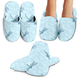Dragonfly Pattern Blue Background  Slippers