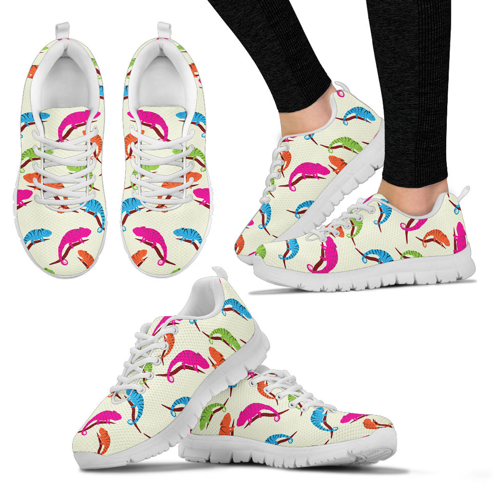 Colorful Chameleon Lizard Pattern Women'S Sneaker Shoes