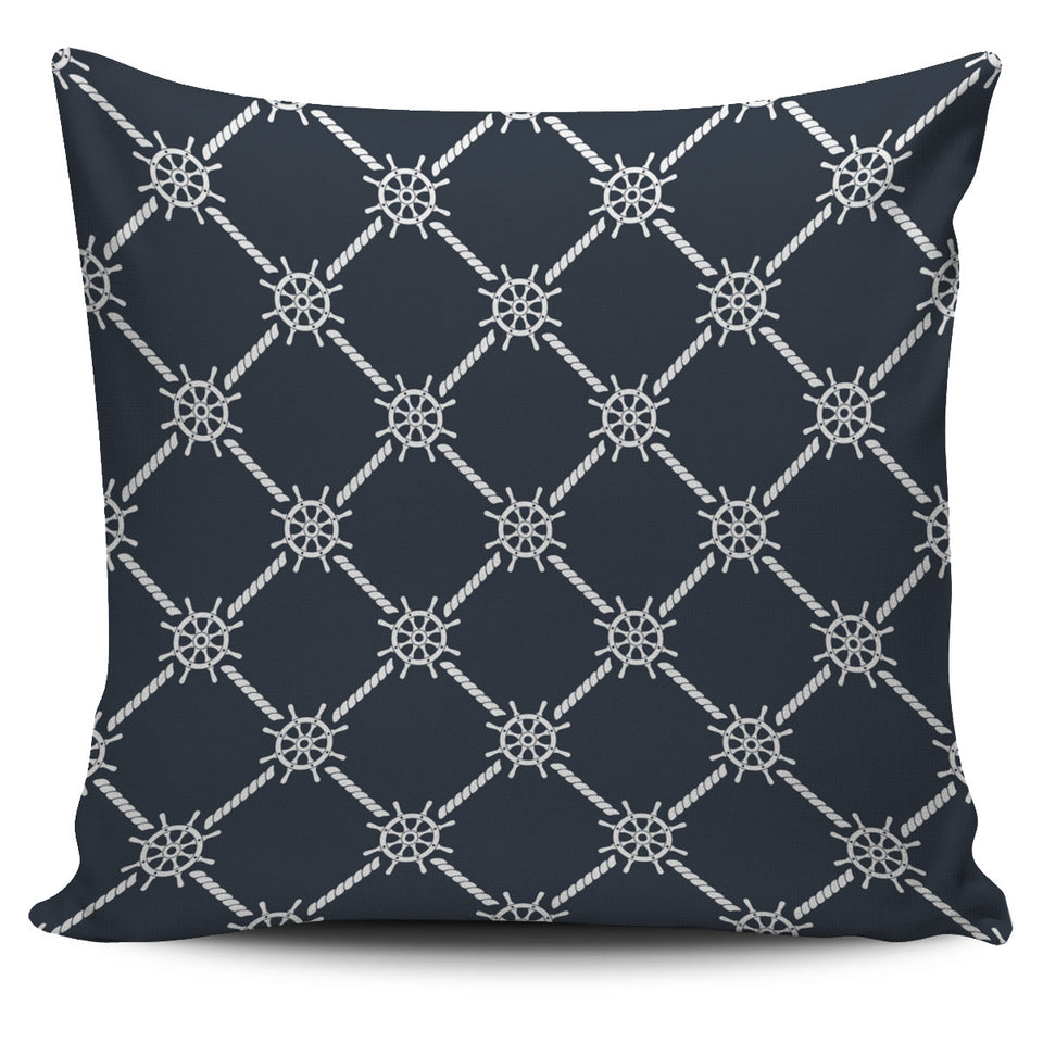 Nautical Steering Wheel Rope Pattern Pillow Cover