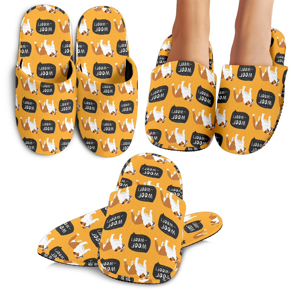 English Bulldog Pattern Print Design 04 Slippers