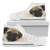 Tiny Pug Canvas Canvas Shoes Women'S High Top