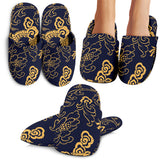Gold Dragon Pattern Slippers