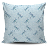 Dragonfly Pattern Blue Background Pillow Cover