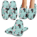 Poodle Dog Green Background Slippers
