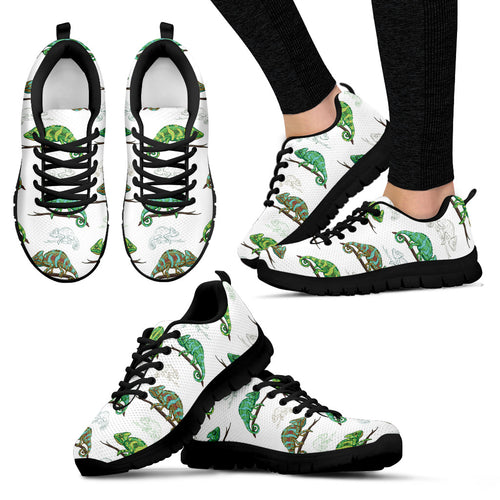 Chameleon Lizard Pattern Women'S Sneaker Shoes