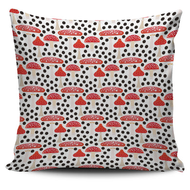 Red Mushroom Dot Pattern Pillow Cover