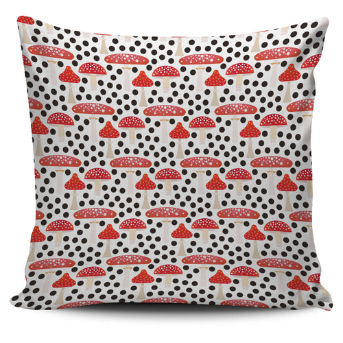 Red Mushroom Dot Pattern Pillow Cover