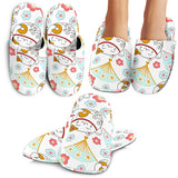 Maneki Neko Lucky Cat Fan Sakura Slippers