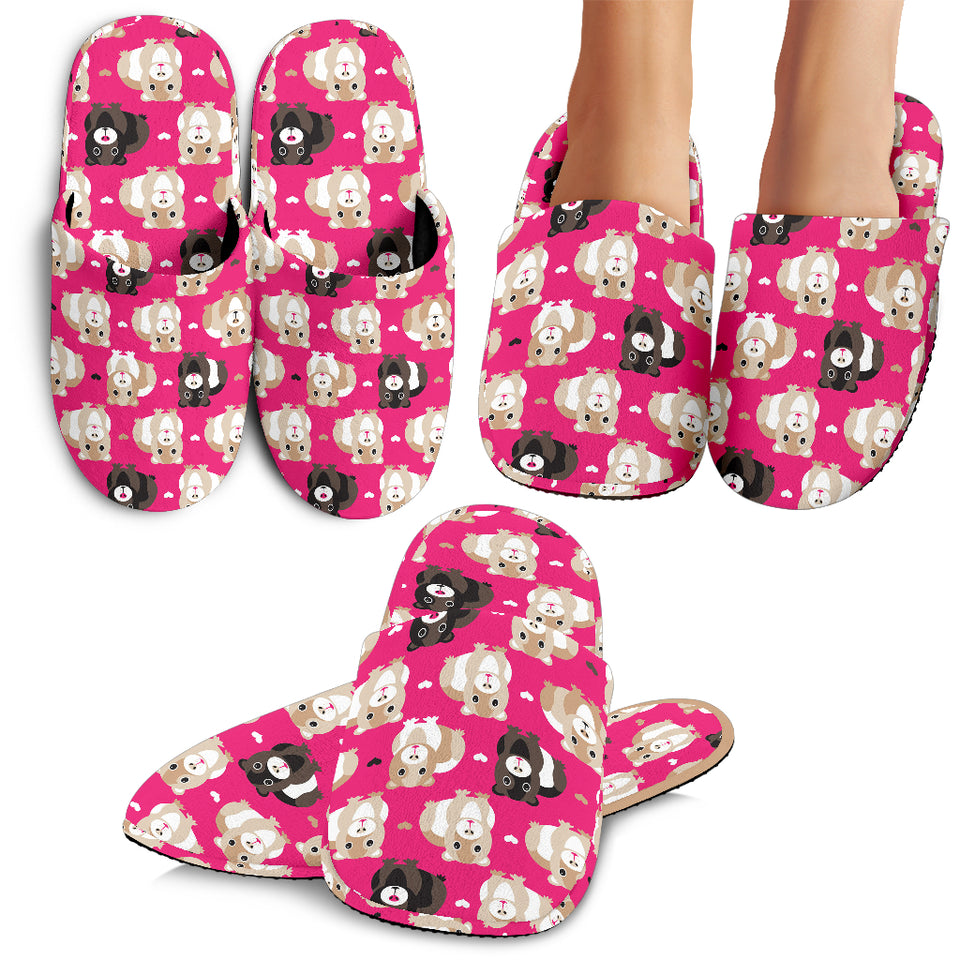Guinea Pig Pattern Print Design 01 Slippers