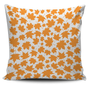 Orange Maple Leaf Pattern Pillow Cover