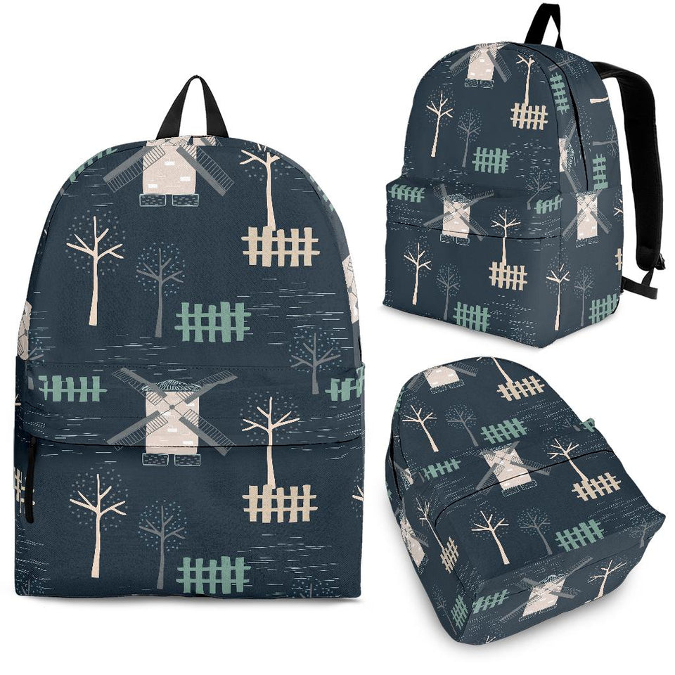 Windmill Tree Pattern Backpack