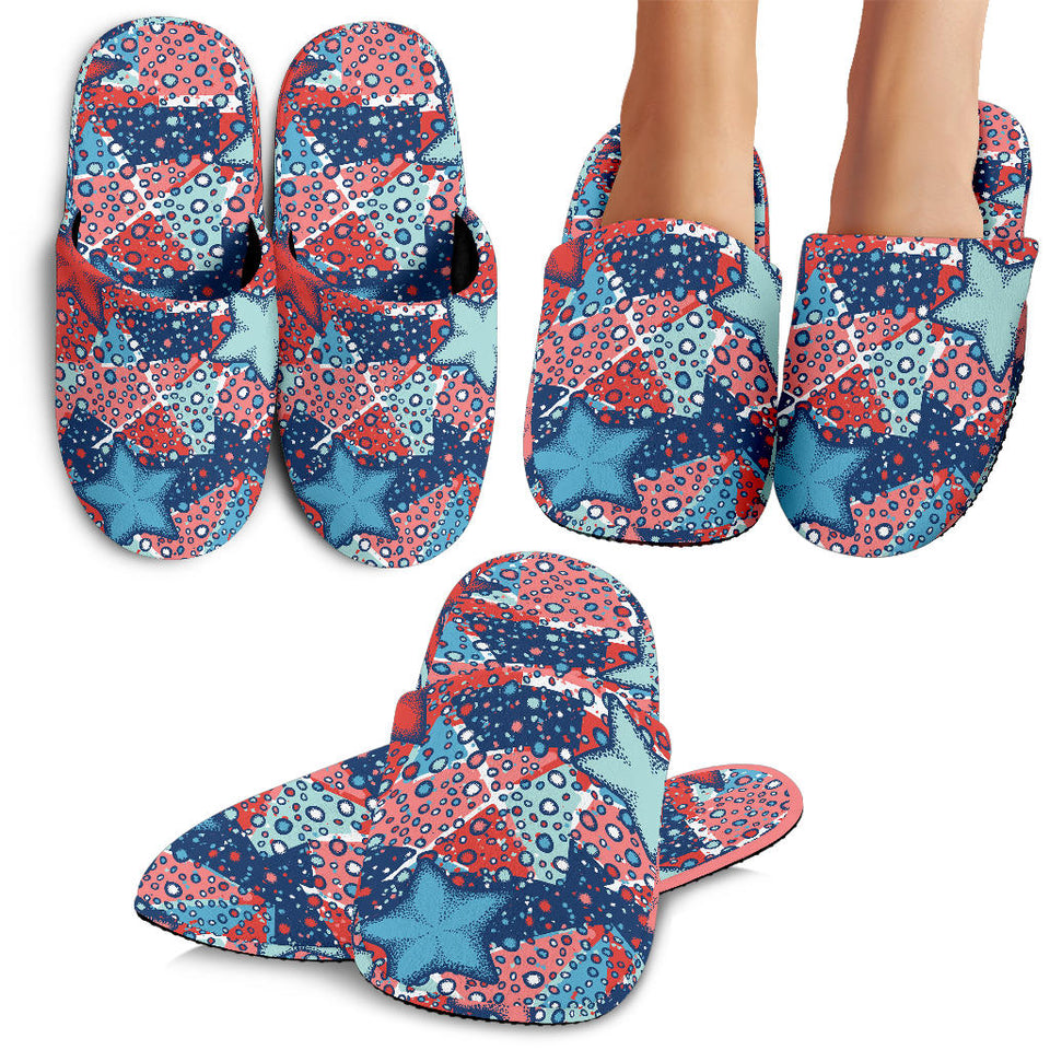 Hand Drawn Colorful Starfish Slippers