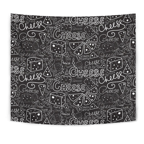 Handwritten Cheese Pattern Wall Tapestry