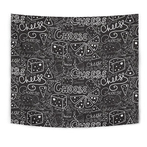 Handwritten Cheese Pattern Wall Tapestry
