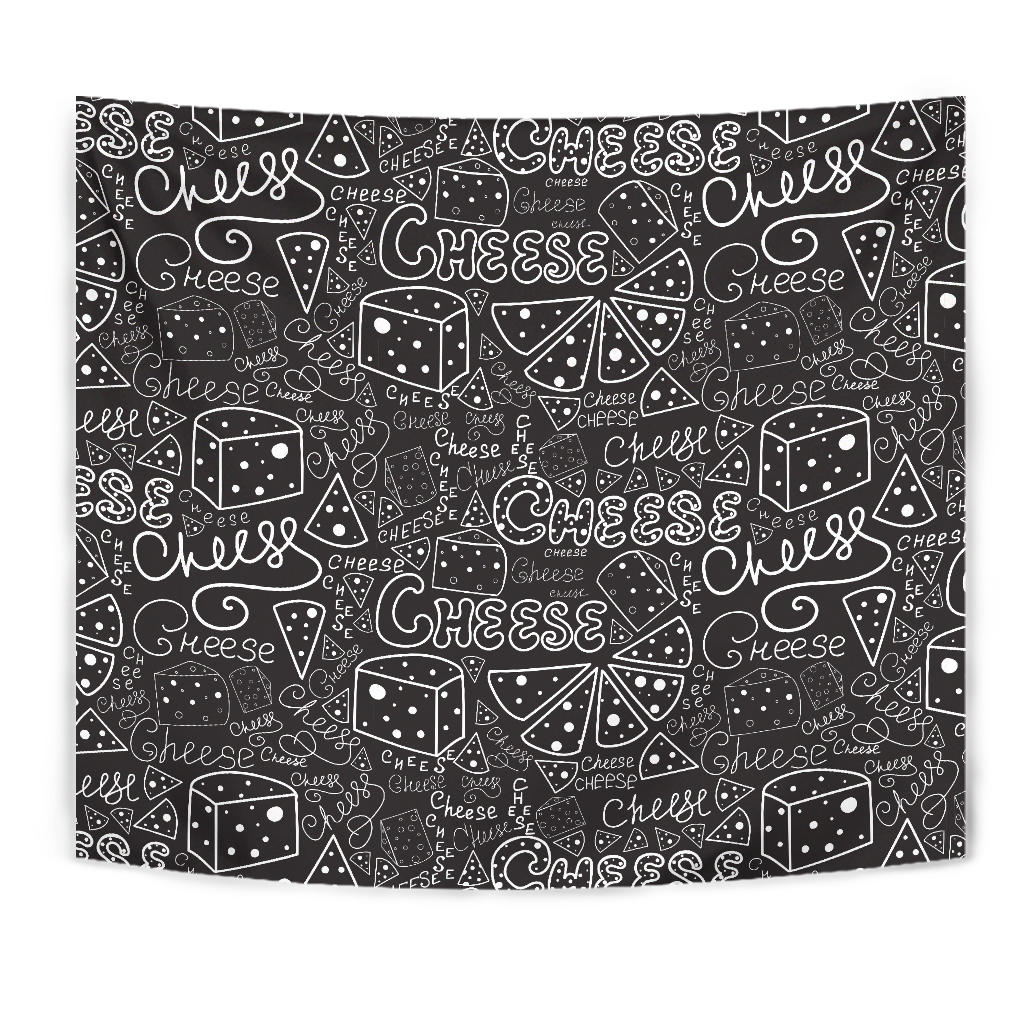 Handwritten Cheese Pattern Wall Tapestry