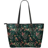Snake Forest Pattern Large Leather Tote Bag