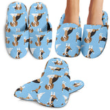 Beagle Dog Blue Background Pattern Slippers