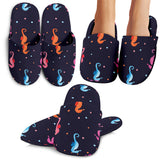 Watercolor Colorful Seahorse Pattern Slippers
