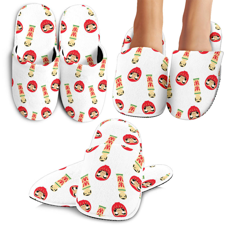 Daruma Japanese Wooden Doll Slippers