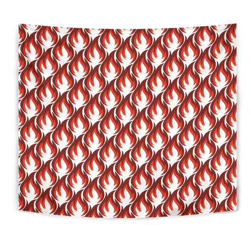 Fire Flame Symbol Design Pattern Wall Tapestry