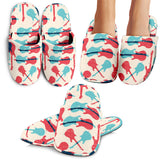Red Blue Guitar Pattern Slippers