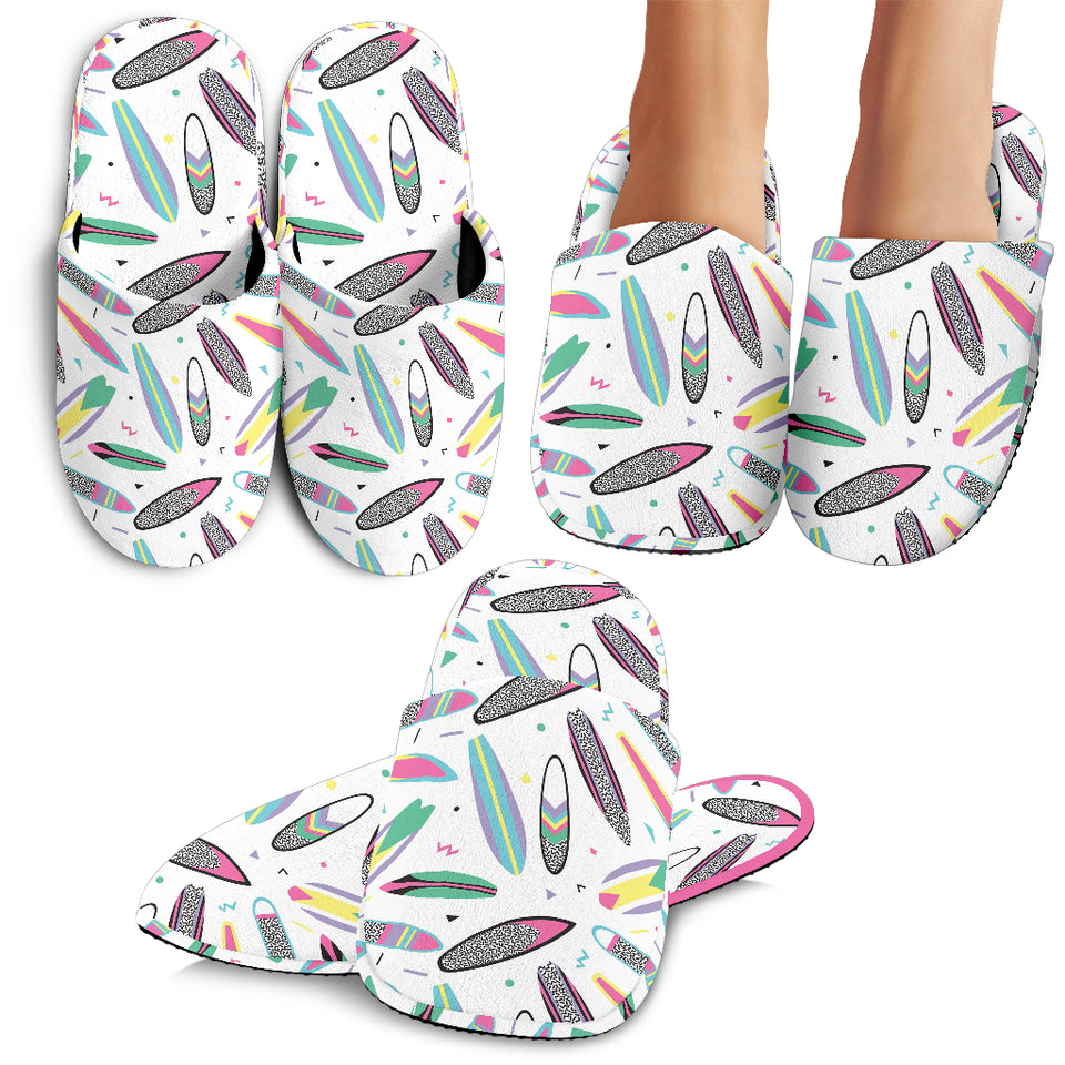 Surfboard Pattern Print Design 04 Slippers