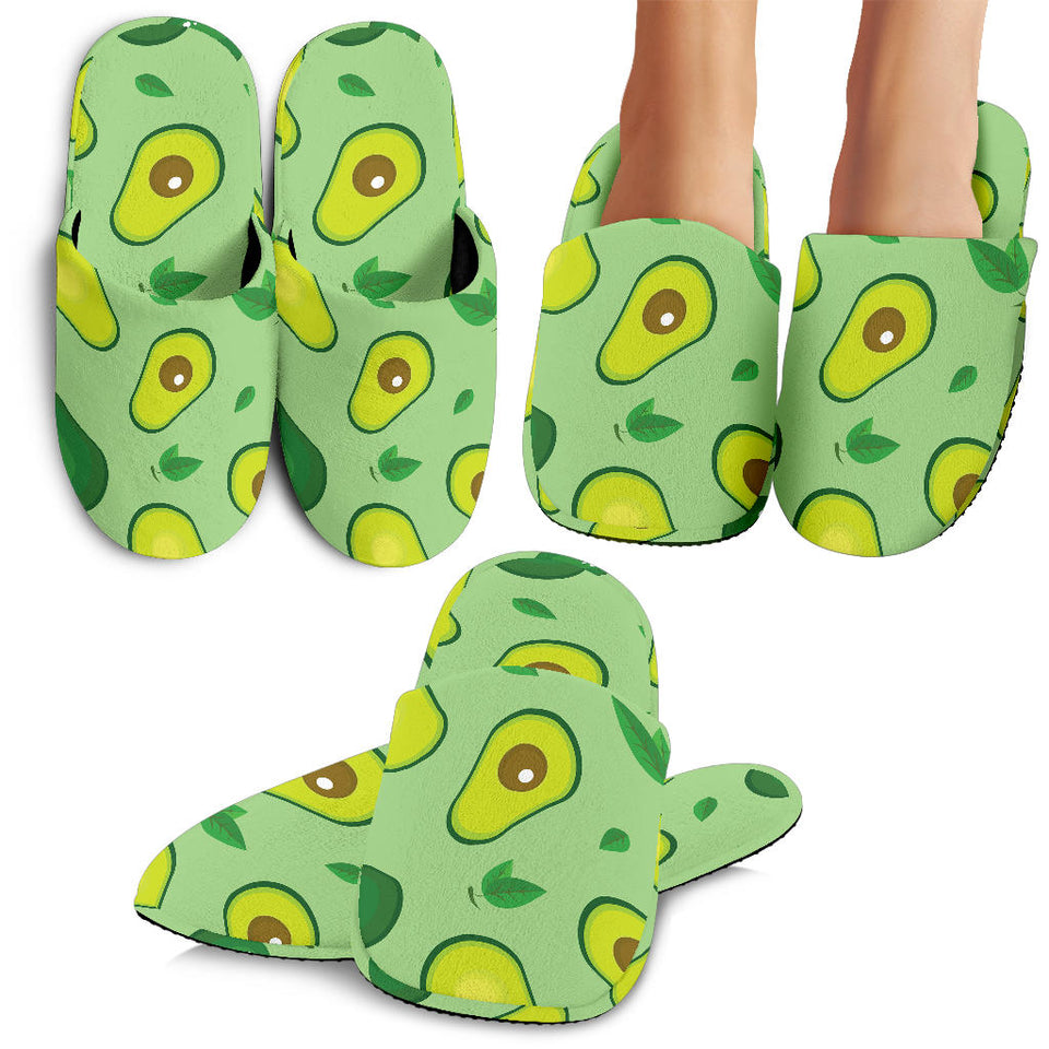 Avocado Pattern Green Background Slippers