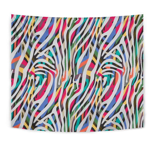 Colorful Zebra Skin Pattern Wall Tapestry
