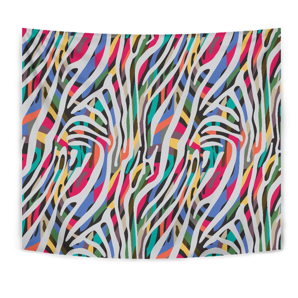 Colorful Zebra Skin Pattern Wall Tapestry
