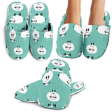 Cute Sheep Green Background Slippers