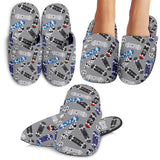 Skate Board Pattern Print Design 03 Slippers