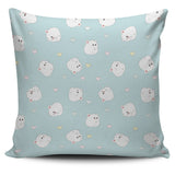 White Cute Hamsters Heart Pattern Pillow Cover